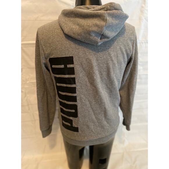 PUMA Unisex SMALL Gray Full Zip Hooded Fleece Jacket/Windbreaker W/ Pockets # - Picture 3 of 7
